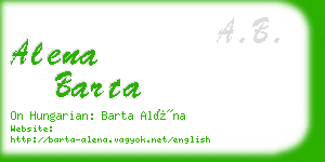 alena barta business card